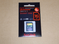 SAN Disk Extreme16GB。最速のSDHC MemoryCardです